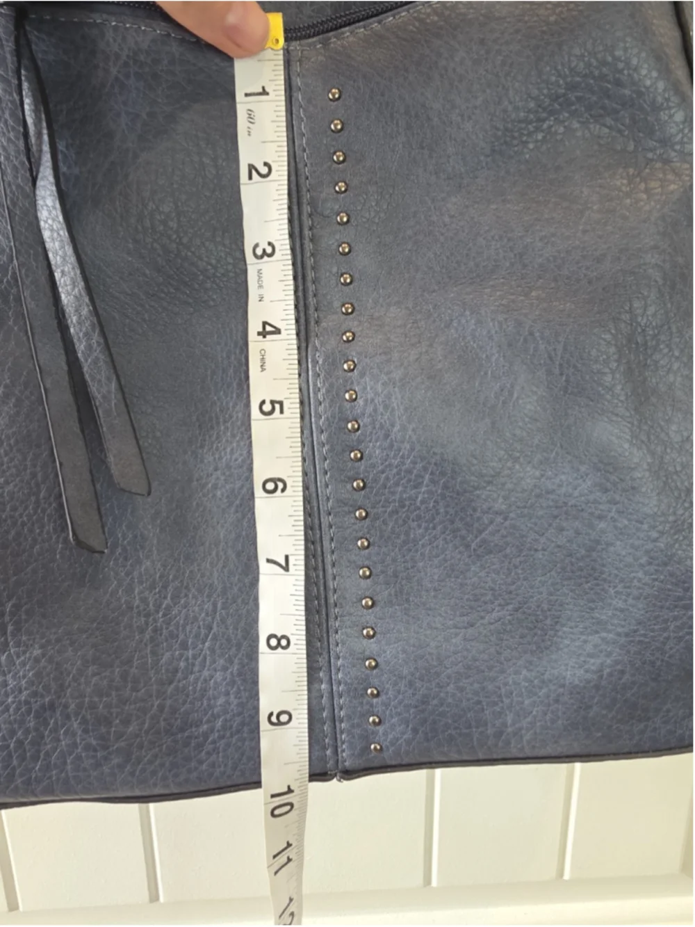 Montana West Blue Studded Shoulder Hobo Bag Faux Leather Slouchy Zip Tote Purse